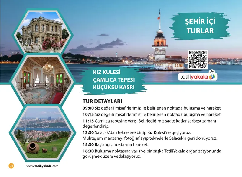 Katalog sayfa 4: Kız Kulesi, Çamlıca Tepesi ve Küçüksu Kasrı Turu