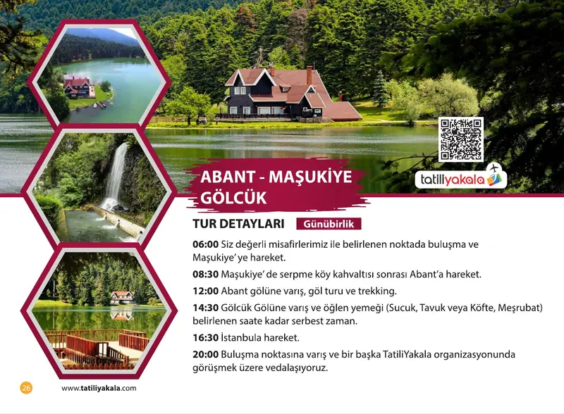 Katalog sayfa 26: Abant, Maşukiye ve Gölcük Turu