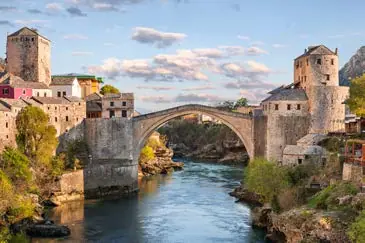 The Mostar Bridge and the River Neretva