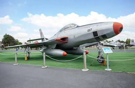 A jet aircraft on display at the Aviation Museum